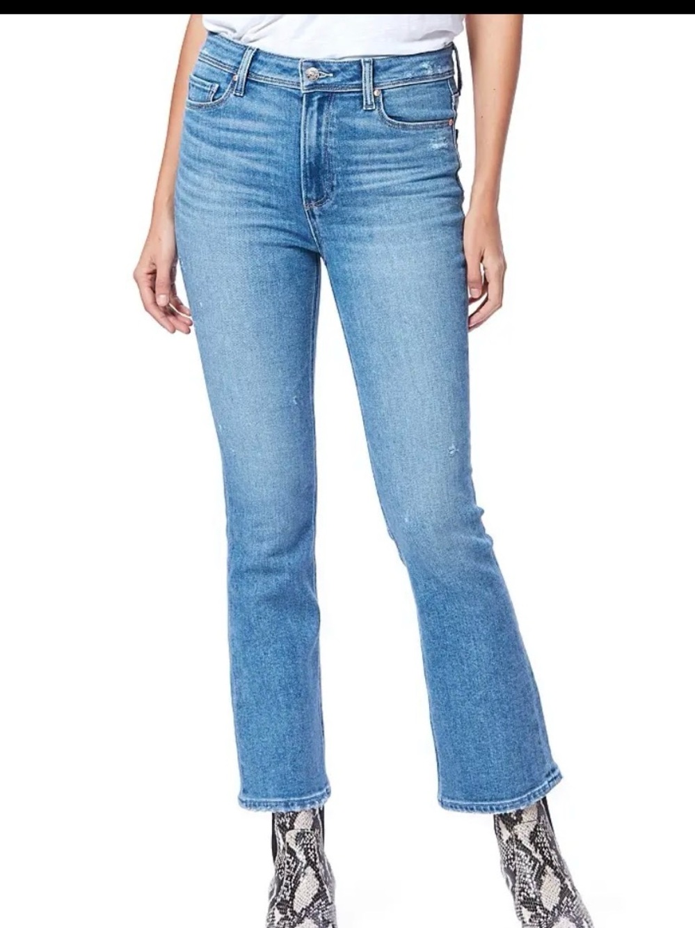 PAIGE Claudine High Rise Ankle Flare Jean in Color Seaspray Size 26